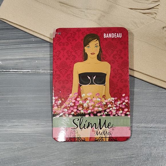 MeMoi SlimMe Strapless Seamless Bandeau‎ Bra Shaper Beige Size Medium - Picture 8 of 12